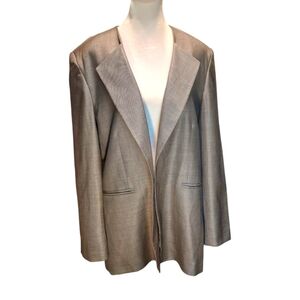 RAEY Blazer Open-Front Grey Long Sleeve Virgin Wool Silk   Women Size UK12 / US8